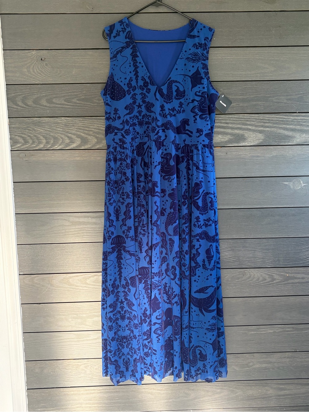 Blackmilk Blue Sleeveless V-Neck Maxi Dress